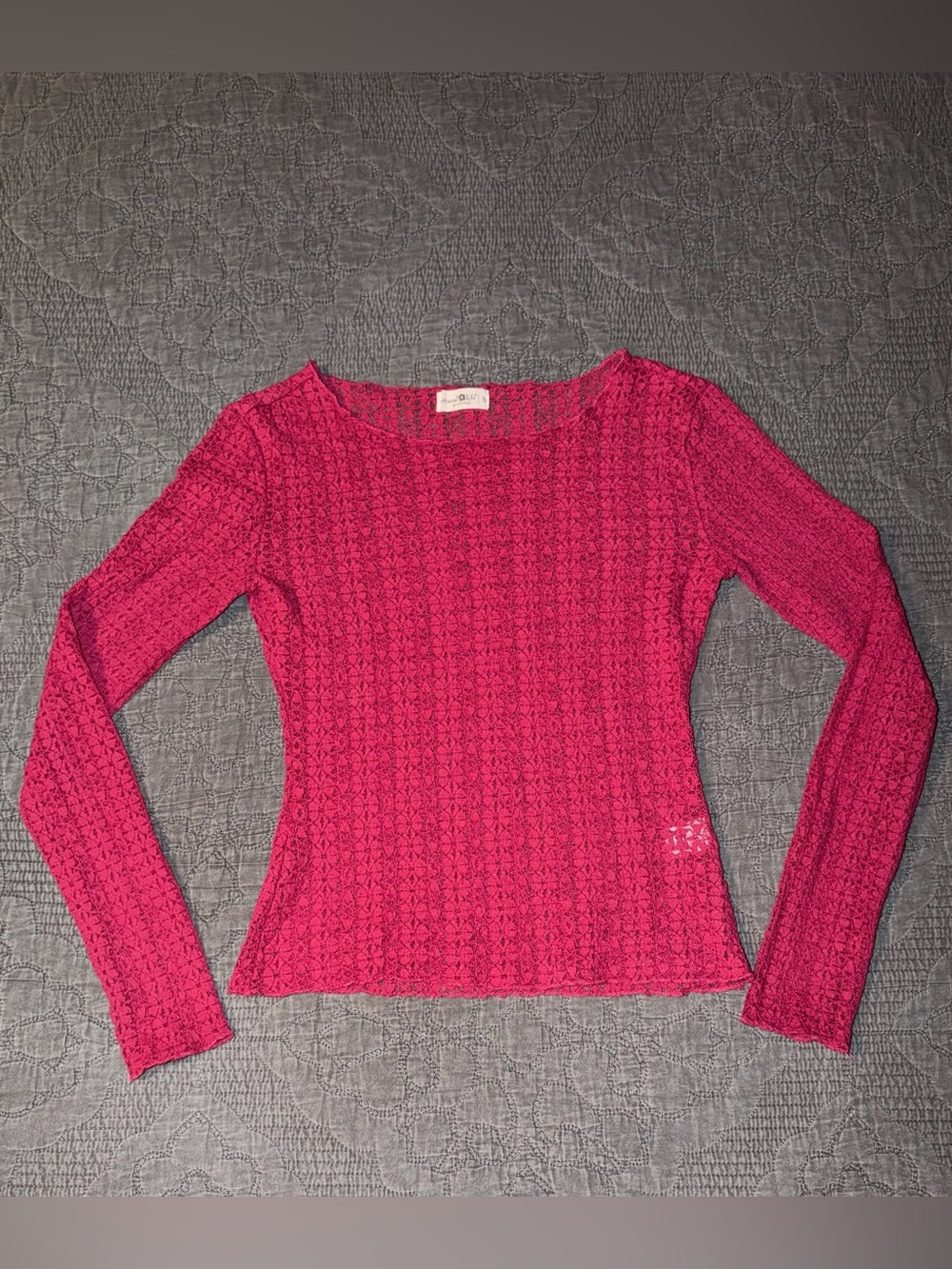 Natural Life Lace Layering Top-Maroon Women’s Size-S